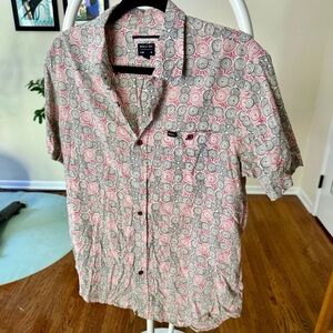 EVERYTHING $10: RVCA Men’s Tan Pattern Button Down Shirt